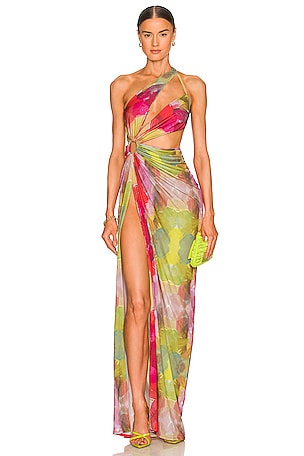 chinese dress ladies Angelique Beaded Crepe Maxi Dress - Black