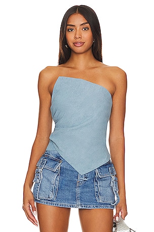 Free People Keep Your Cool Tube Top in Chambray
