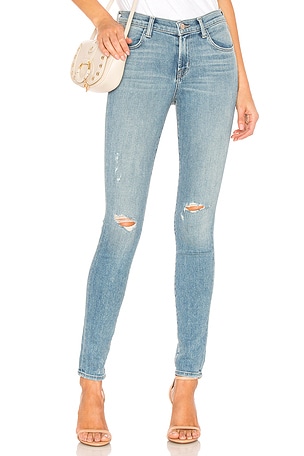 J Brand 620 Mid Rise Super Skinny Jean in Surge Destruct REVOLVE