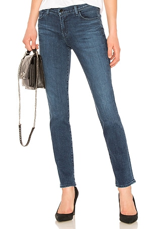 J Brand Maude Mid Rise Cigarette Jean in Belladonna