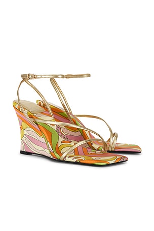 Jeffrey Campbell Highlight Wedge Sandal in Orange,Pink