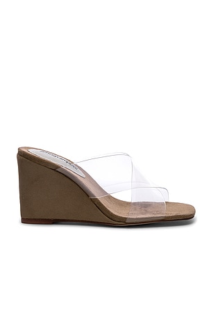 Jeffrey Campbell Mystical Wedge in Clear Natural Suede REVOLVE