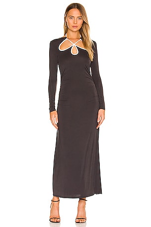 jonathan simkhai dress black SIMKHAI Burke Draped Midi Dress main image 0