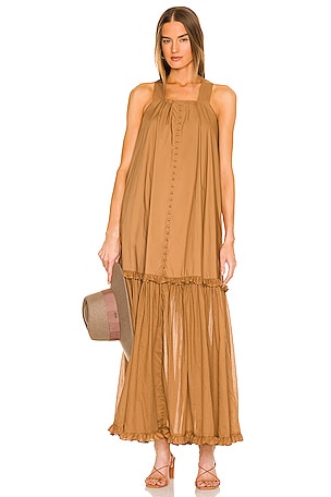 brown poplin dress Veronica Beard Jolie Cotton Poplin Midi Dress | Dark Mocha