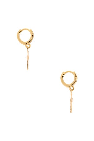 Joy Dravecky Jewelry Maldives Cross Hoop Earrings in Metallic Gold