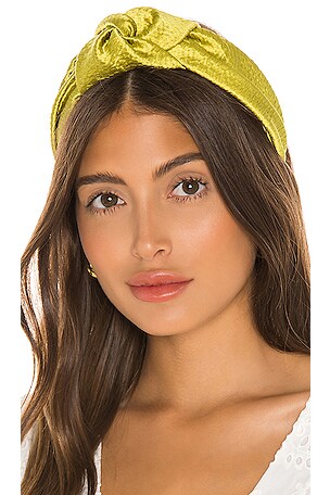 Jennifer Behr Samaya Headband in Chartreuse | REVOLVE