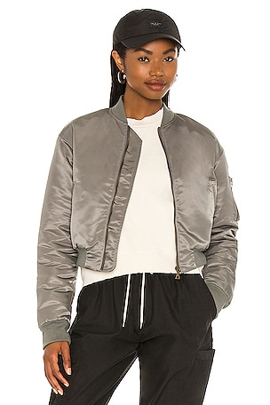 JOHN ELLIOTT Hunter Cropped Bomber in Moon REVOLVE