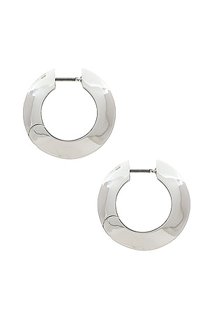 Jenny Bird Wide Hinged Hoop in Metallic Silver