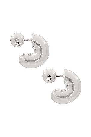 Jenny Bird Tome Small Hoops in Metallic Silver