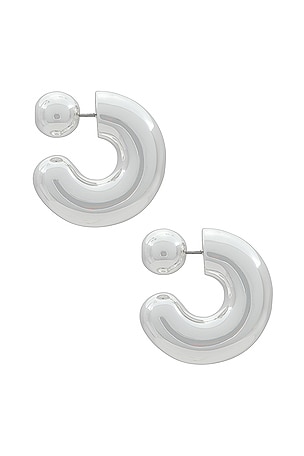 Jenny Bird Tome Large Hoops in Metallic Silver