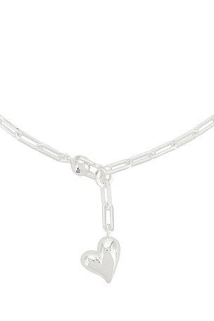 Jenny Bird Puffy Heart Necklace in Metallic Silver