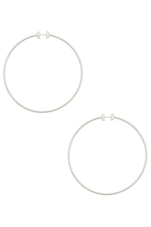 Jenny Bird Icon Large Hoop Earrings in Metallic Silver
