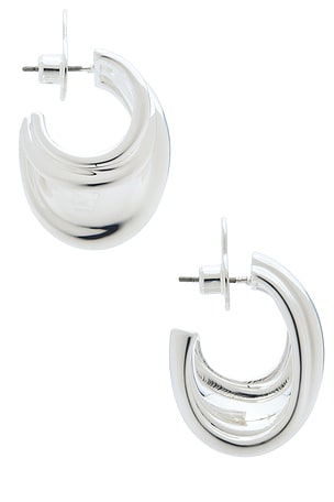 Jenny Bird Leona Hoops in Metallic Silver