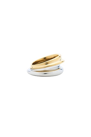 Jenny Bird Lennon Ring Set in Metallic Gold,Metallic Silver