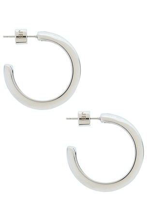 Jenny Bird Staple Hoops Medium Earrings in Metallic Silver