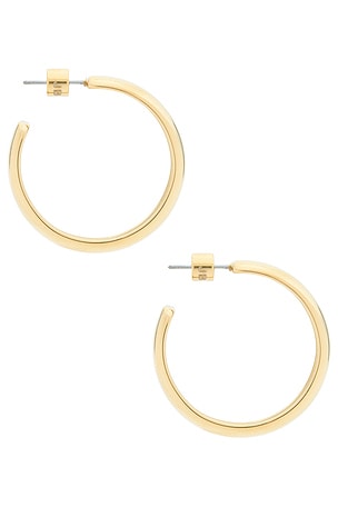 Jenny Bird Staple Hoops Large Earrings in Metallic Gold