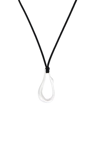 Jenny Bird Egret Rope Necklace in Metallic Silver