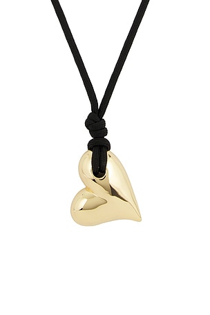 Jenny Bird Art Heart On A String Necklace in Metallic Gold