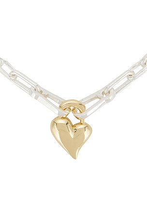 Jenny Bird Padlock Heart Pendant Necklace in Metallic Gold
