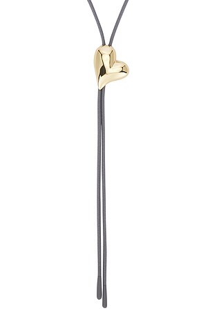 Jenny Bird Art Heart Bolo Tie Necklace in Metallic Gold