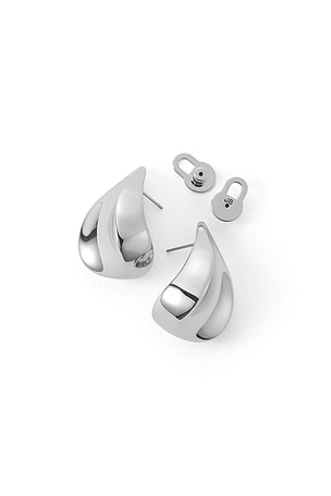 Jenny Bird Small Margeaux Puff Earrings in Metallic Silver