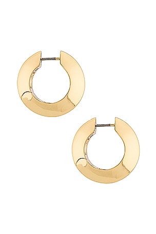 Jenny Bird Wide Hinged Hoops Earrings in Metallic Gold