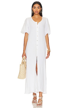 Faithfull the Brand Linen Maurelle Dress Plain White