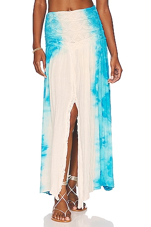 Jen's Pirate Booty Sacred Earth Maxi Skirt in Natural Turquoise