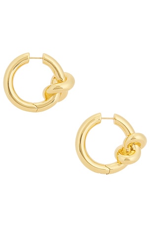 Jennifer Fisher Knot Huggies in Metallic Gold