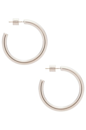 Jennifer Fisher Lilly Mini Hoops in Metallic Silver