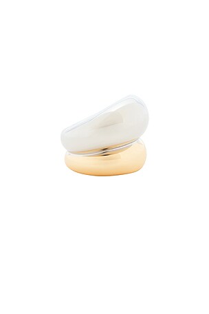 Jennifer Fisher Chavez Band Ring in Metallic Gold,Metallic Silver