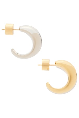 Jennifer Fisher Chaves Huggie Earrings in Metallic Gold,Metallic Silver