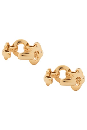 Jennifer Fisher Link Cuff Earrings in Metallic Gold