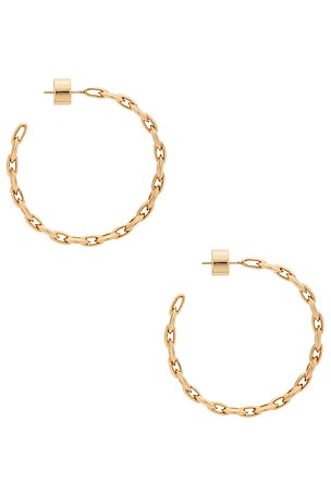 Jennifer Fisher Link Baby Hoop Earrings in Metallic Gold