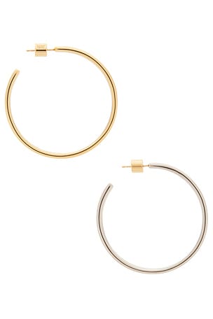 Jennifer Fisher Baby Hoop Earrings in Metallic Gold