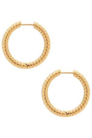 Jennifer Fisher Madison Huggie Earrings in Metallic Gold