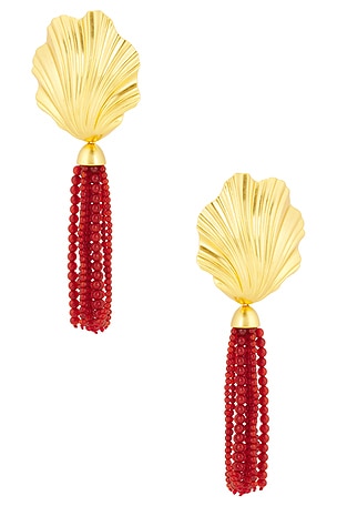 Aria Earrings in Gold &fa Red Julietta