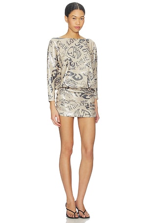 Juliet Johnstone Sequin Disco Dress in Tan