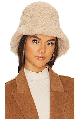 Jakke Hattie Curly Faux Fur Bucket Hat in Biscuit | REVOLVE display picture 3