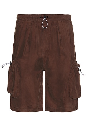 Jungles Oversize Pocket Shorts in Brown