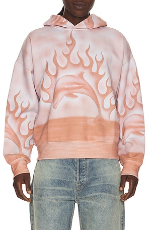 Flaming Dolphin Airbrush Hoodie Jungles