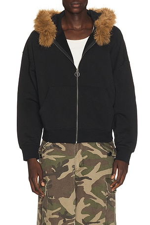 Fur Trim Hoodie Jungles