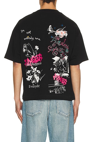 Jungles Winter Test Print Tee in Black