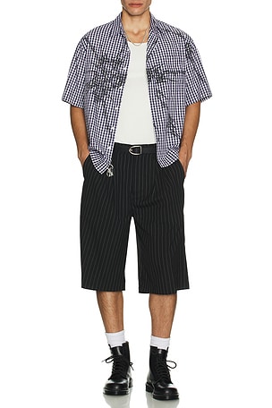 Pinstripe Goliath Baggy Shorts Jaded London