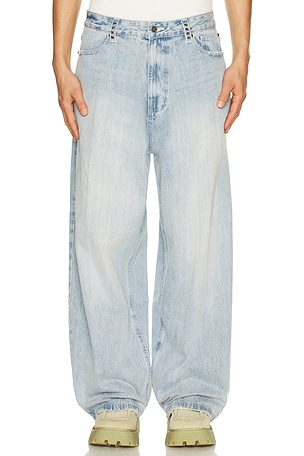 Jaded London Applique Cross XL Colossus Jeans in Blue. Size 36. Also