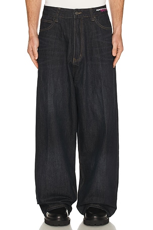 Jaded London Rainbow Script XL Colossus Jeans in Blue