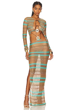 Allure Stripe Knitted Maxi DressJaded London$125