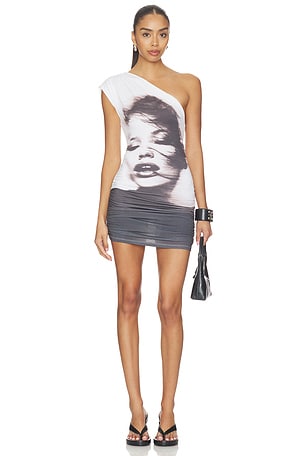One Shoulder Graphic Dress Jaded London
