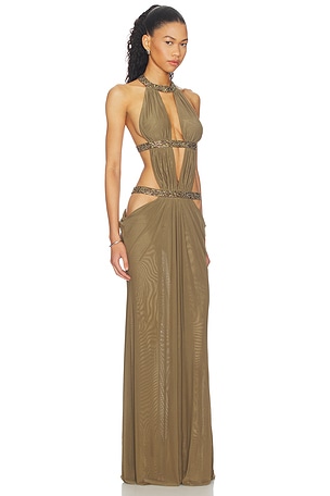 Jaded London Maxi Dress in Brown