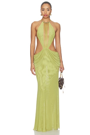 Darlyn Draped Backless Maxi Dress Jaded London